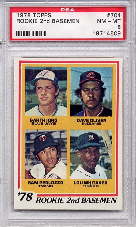 1978 Topps Rookie 2nd Basemen Lou Whitaker Rookie 704 PSA 8 NM MT At Amazon S Sports