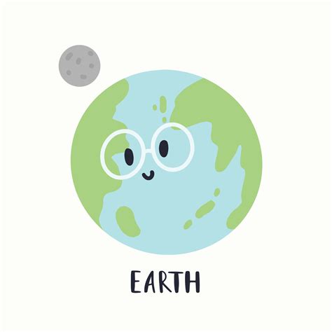 Planet Earth With Face In Cartoon Style 4385399 Vector Art At Vecteezy