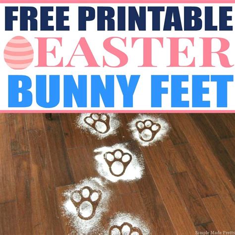 Easter bunny feet template with bunny tail. Free Printable Easter Bunny Feet Template - Simple Made Pretty