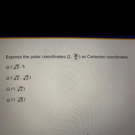 To calculate sine online of `pi/6`, enter sin(`pi/6`), after calculation, the result `1/2` is returned. Express the polar coordinates (2,3pi/4) as Cartesian ...