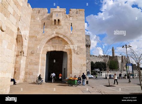 Israel Jerusalem Old City Jaffa Gate Square Outside The Walls Near