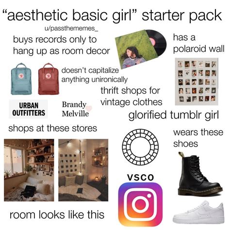 Aesthetic Basic Girl Starter Pack Rstarterpacks