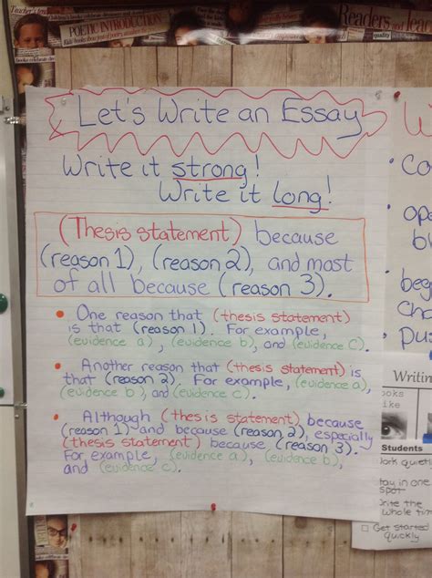 4th Grade Thesis Statement Anchor Chart Thesis Title Ideas For College