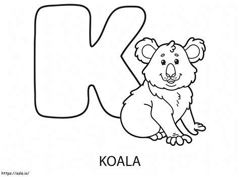 Letra K Y Koala Para Colorear