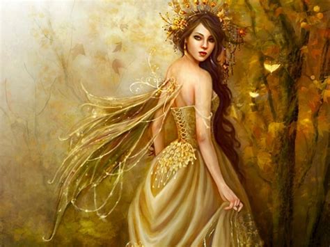 Autumn Fairy Leaves Wings Gold Fairy Hd Wallpaper Peakpx