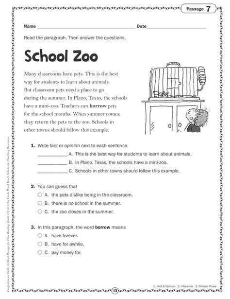 English Comprehension Worksheets For Class 2 Reading Comprehension 2