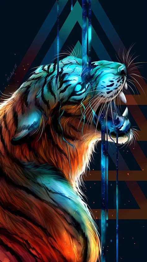 Bengal Tiger Art Iphone Tiger 3d Hd Phone Wallpaper Pxfuel