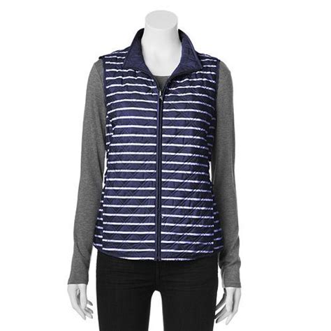 Womens Croft And Barrow® Quilted Reversible Vest Reversible Vest