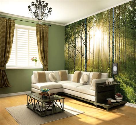 Wall Paint Ideas For Living Room With Best Forest Wallpaper Forest
