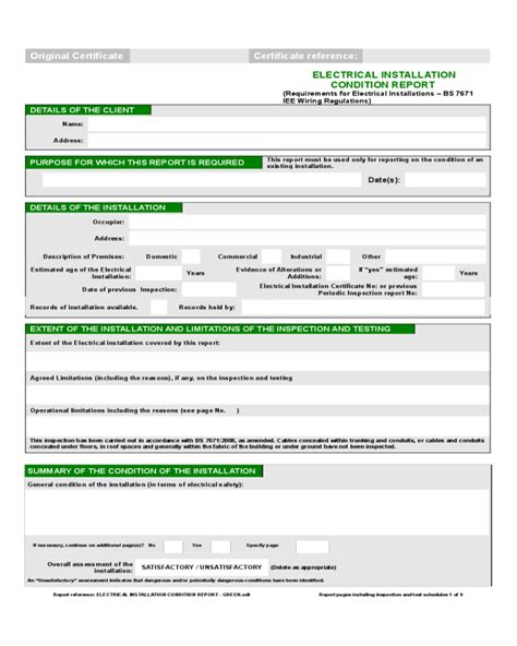 Ep,m5 emergency lighting editable form : 2021 Electrical Installation Condition Report Form ...
