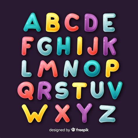 Free Vector Hand Drawn Colorful Alphabet