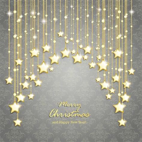 Happy New Year And Merry Christmas Stars Pendant Photo Backdrop Dbd