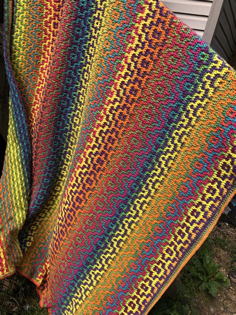 Rainbow Mosaic Blanket Rcrochet