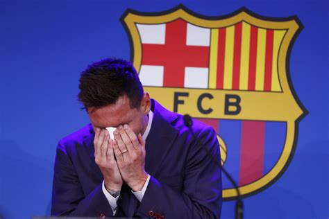 messi breaks down says he wasn t ready to leave barcelona ap news