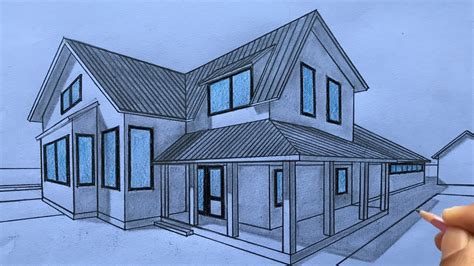 How To Draw A Two Point Perspective House Image To U