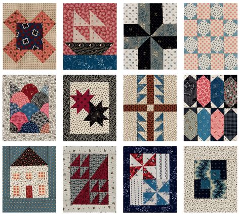 Pieced Brain Rectangular Quilt Blocks