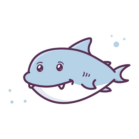 Cute Shark In The Sea 20389583 Png