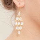 Moonstone And Gold Vermeil Chandelier Drop Earrings By Rochejewels