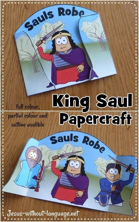 Also you can search for other artwork with our tools. King Saul | Make 1 - Jesus Without Language | Bible crafts ...
