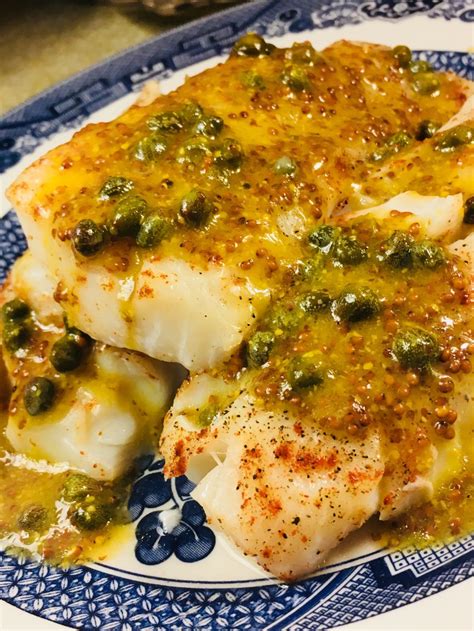 Pan Fried Cod With Mustard Caper Sauce The Prime Pursuit Fish
