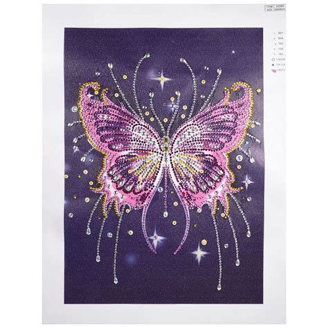 Pink Butterfly Special Shaped Diamond Painting Diy 5d Partial Drill