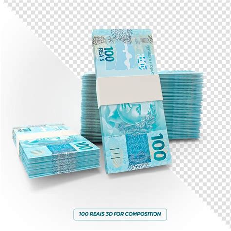 100 Reais Em Dinheiro Do Brasil 3d Render Para Composição Geral Psd