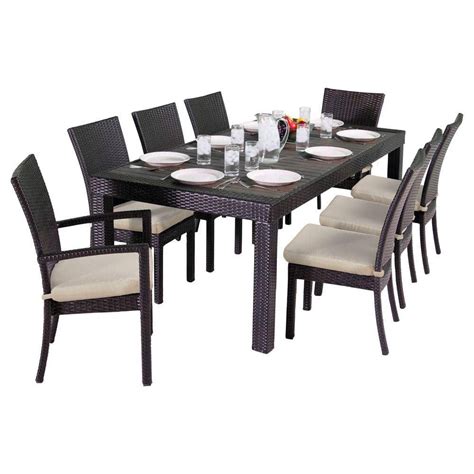 Rst Brands Deco 9 Piece Patio Dining Set With Slate Grey Cushions Op