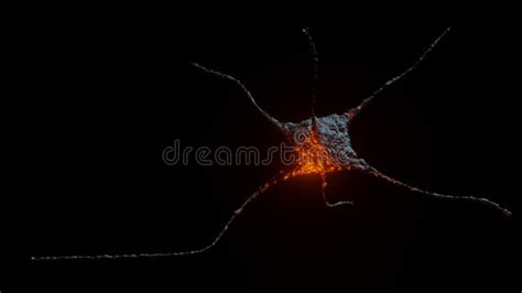 Neurons Abstract Dark Background With Red Flares Stock Illustration