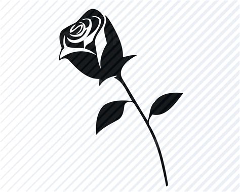 Black Rose Flower 3 SVG Files for cricut Flower Vector Images | Etsy