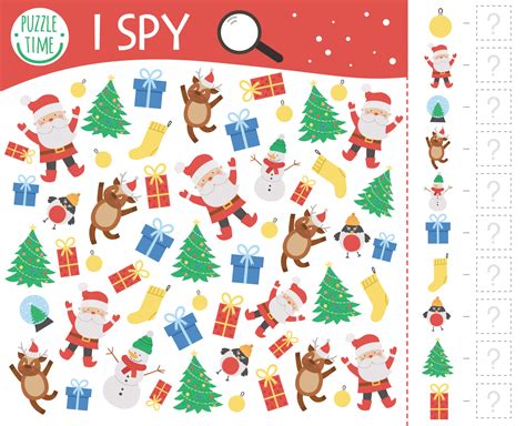 Christmas I Spy Game For Kids Searching And Counting Activity For