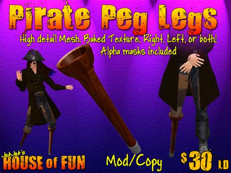 Second Life Marketplace House Of Fun Pirate Peg Legs