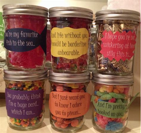 This cute valentines day quotes under are extremely helpful in producing your presents special. Mason jar candy sayings … | Gift Ideas | Birthday message ...
