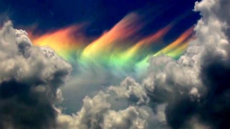 Fire Rainbow Cloud Wow Rare Weather Phenomenon Over