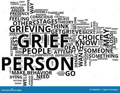 Grief Loss Text Background Word Cloud Concept Stock Vector