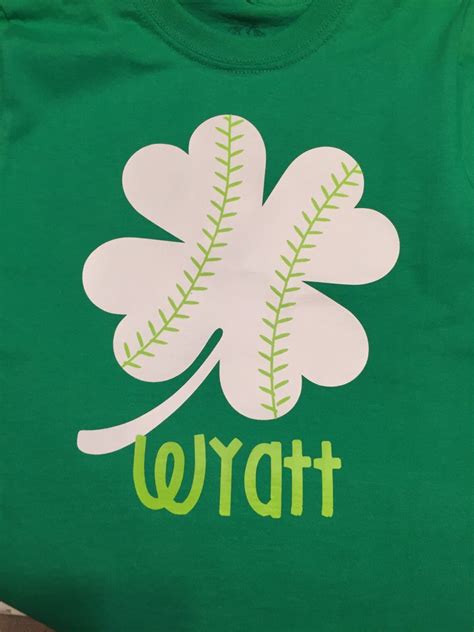 St Patricks Day Baseball Shamrock Personalized Short Etsy