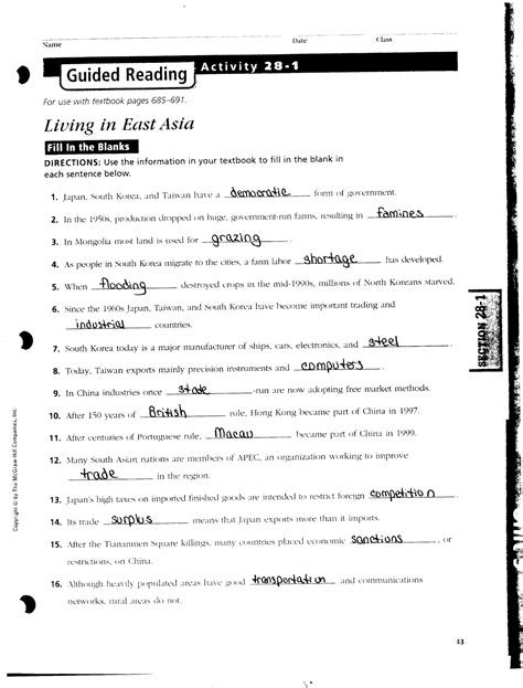 Please work on finishing your chapter 9 agriculture guided reading if you haven't yet for all key issues. Mr. E's World Geography Page: World Geography 2018 - Chapter 29 - Today's Issues East Asia