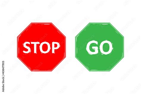 Stop And Go Signs Road Stop Sign Road Go Sign Svg Icons Stock