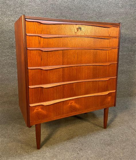 vintage danish mid century modern teak chest of drawers dresser for sale at 1stdibs