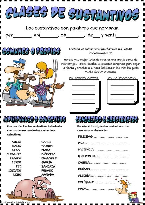 Clases De Sustantivos Interactive And Downloadable Worksheet You Can