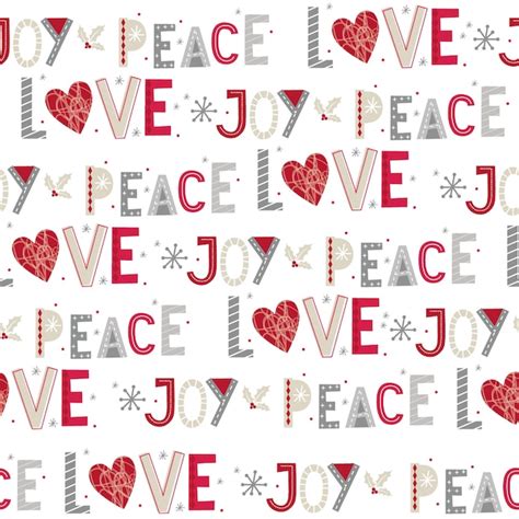 Premium Vector Seamless Christmas With Joypeace And Love Seamless