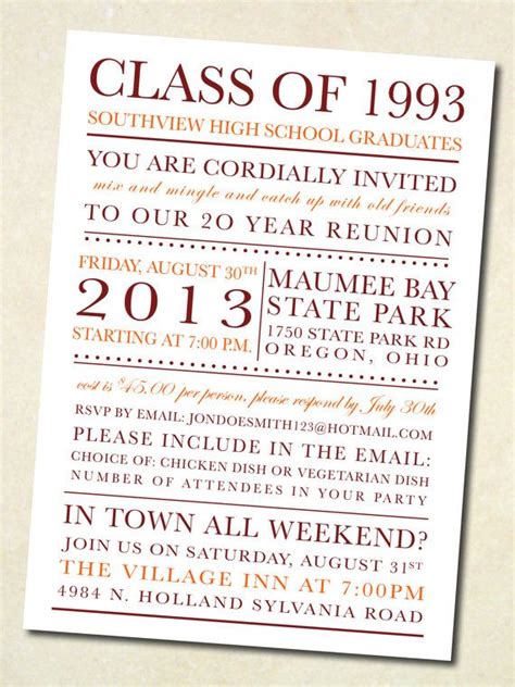 School Colors Class Reunion Invitation By Ayleighdesigns On Etsy 125