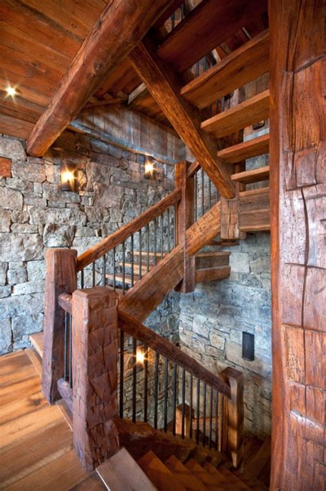 Pin By Brandie On Barn House Rustic Staircase Rustic Stairs