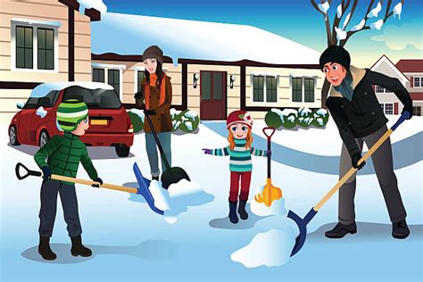 Shoveling Snow Clip Art Vector Images And Illustrations Istock