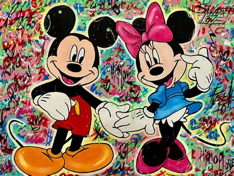 Mickey Mouse And Minnie Mouse High Five 80 X 60 Cm Catawiki