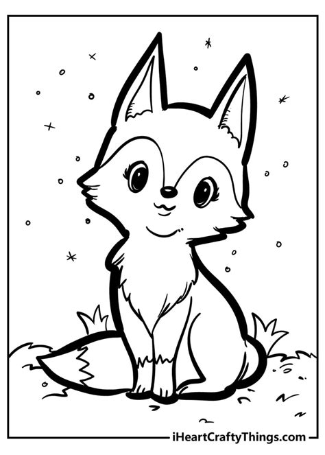 Free Coloring Pages Of Baby Foxes Medium