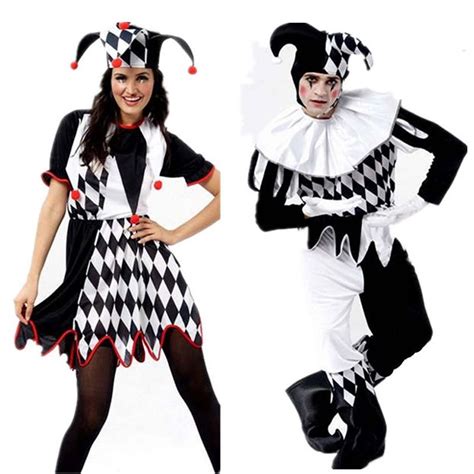 harlequin jester ladies fancy dress halloween clown horror womens costume set unbranded funny
