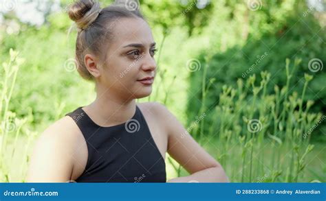 spanish girl remembering positive moments dreaming about carefree life slow mo stock footage
