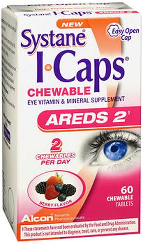Systane Icaps Areds 2 Eye Vitamin And Mineral Supplement Chewable Tablets