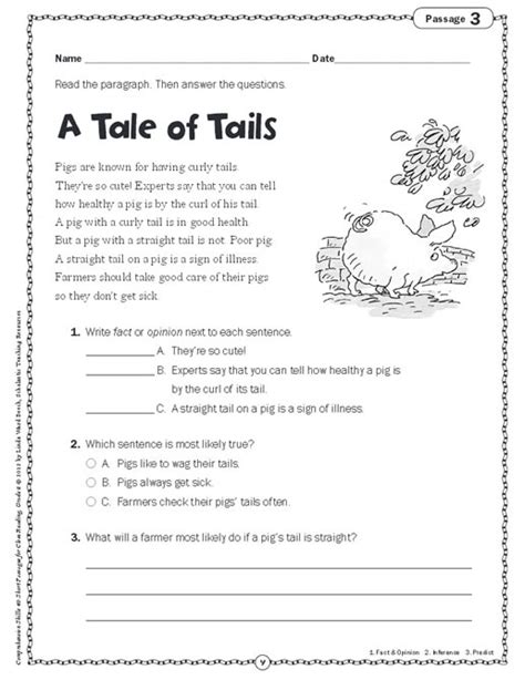 Short Comprehension Passages For Grade 5 With Questions