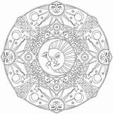Mandala Coloring Books Pages Adults Mandalas Moon Adult Creative Celestial Printable Haven Colouring Book Abstract Sheets Cleverpedia Sun Designs Print sketch template
